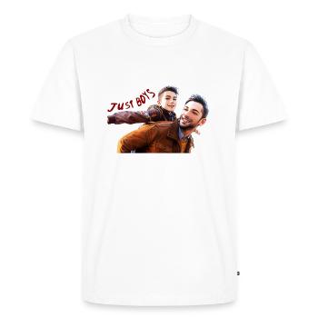 Just Boys - Einfach Jungs - Men's Premium Organic T-Shirt - white - Front - Nico (187cm)