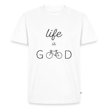 LA VIE EST BELLE VÉLO DE ROUTE - T-shirt Premium bio Homme - blanc - Devant - Nico (187cm)