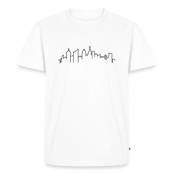 silhouette ligne ville métropole silhouette contour hau - T-shirt Premium bio Homme - blanc - Devant - Nico (187cm)