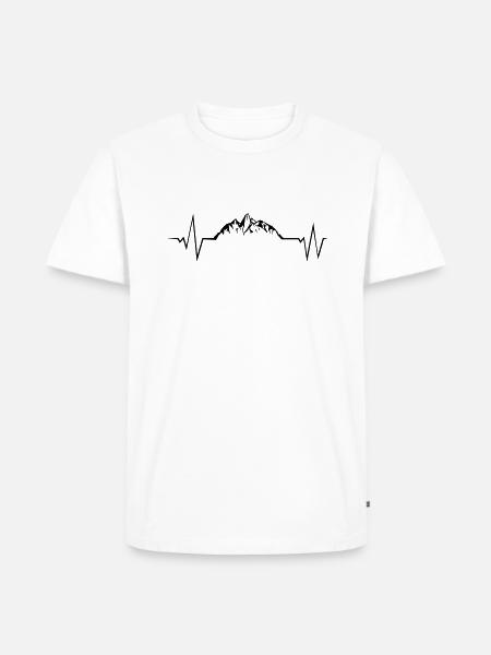 mountains puls - Männer Premium Bio T-Shirt - Weiß