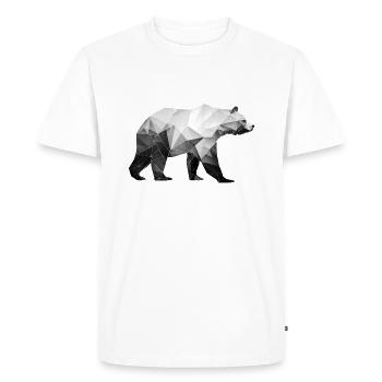 Ours polygone en noir et blanc - Art géométrique - T-shirt Premium bio Homme - blanc - Devant - Nico (187cm)