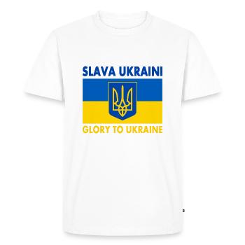 Slava ukraini - Men's Premium Organic T-Shirt - white - Front - Nico (187cm)