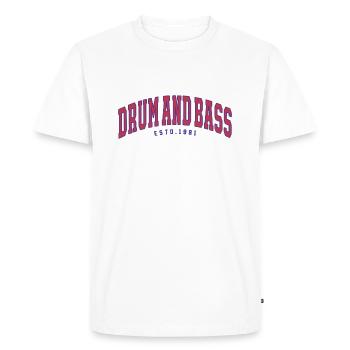 Drum And Bass Jersey - Men's Premium Organic T-Shirt - white - Front - Nico (187cm)