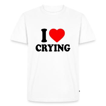 i love crying - Men's Premium Organic T-Shirt - white - Front - Nico (187cm)