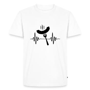 sausage grill pulse symbol - Men's Premium Organic T-Shirt - white - Front - Nico (187cm)