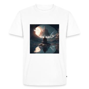 Monk in meditation - Men's Premium Organic T-Shirt - white - Front - Nico (187cm)