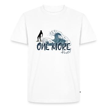One More Wave Tho! Japanese Wave Surfer Vibes - Men's Premium Organic T-Shirt - white - Front - Nico (187cm)