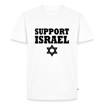 Support israel - T-shirt Premium bio Homme - blanc - Devant - Nico (187cm)