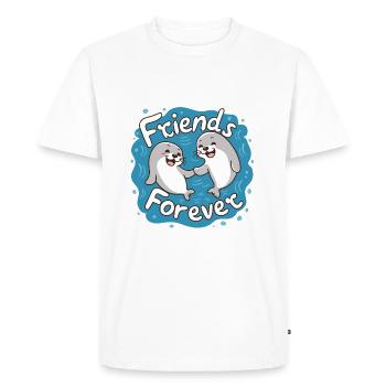Deux drôles d’amis phoques pour toujours - T-shirt Premium bio Homme - blanc - Devant - Nico (187cm)