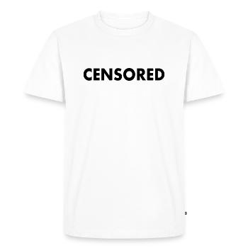 censored - Men's Premium Organic T-Shirt - white - Front - Nico (187cm)