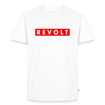 Revolt - Men's Premium Organic T-Shirt - white - Front - Nico (187cm)