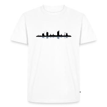Leipzig Skyline - T-shirt Premium bio Homme - blanc - Devant - Nico (187cm)