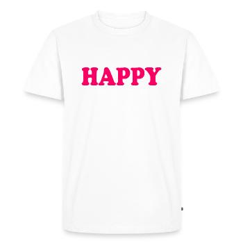 Happy - T-shirt Premium bio Homme - blanc - Devant - Nico (187cm)