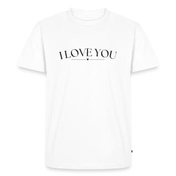 I love you - Men's Premium Organic T-Shirt - white - Front - Nico (187cm)