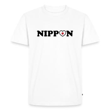 Nippon Love Heart Flag - Men's Premium Organic T-Shirt - white - Front - Nico (187cm)