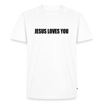 Jesus loves you - T-shirt Premium bio Homme - blanc - Devant - Nico (187cm)