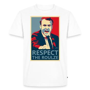 "Respect The Roulze!" - Men's Premium Organic T-Shirt - white - Front - Nico (187cm)