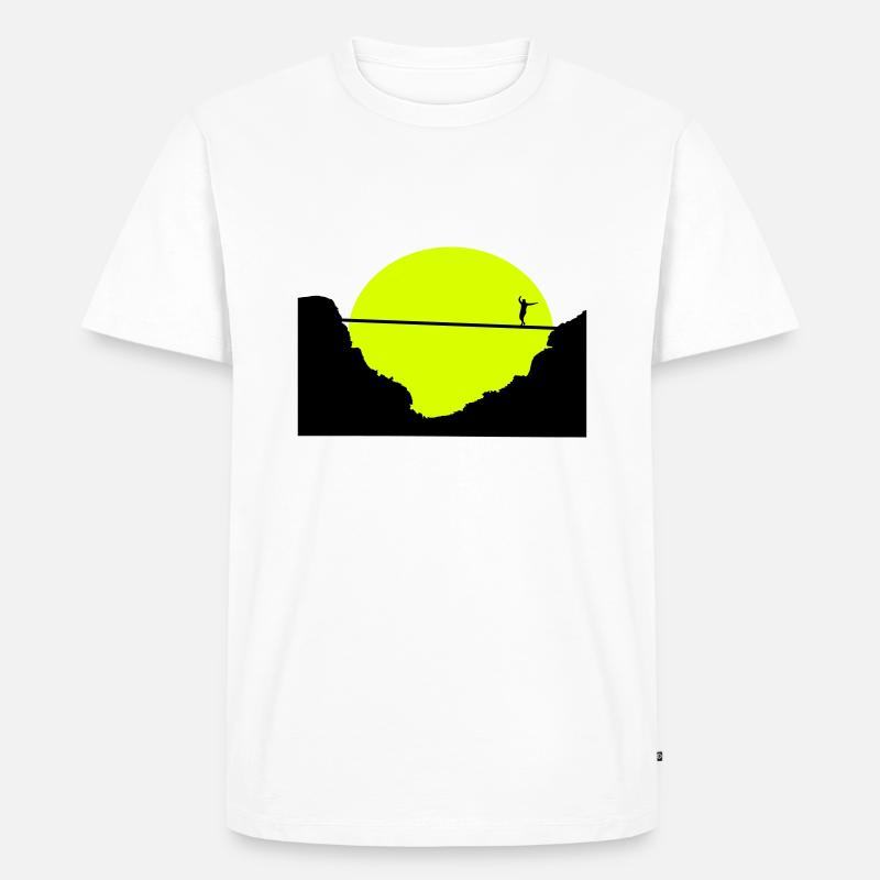 Slackline, Highline, slacklining - Männer Premium Bio T-Shirt - Weiß