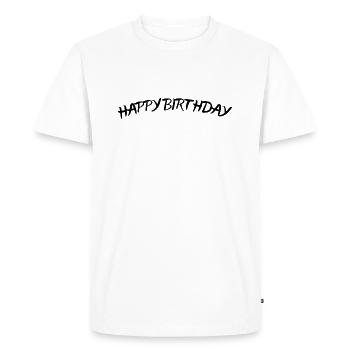Happy Birthday - Men's Premium Organic T-Shirt - white - Front - Nico (187cm)