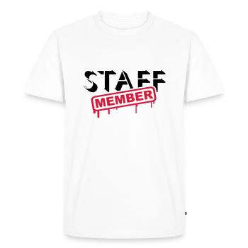 Staff Member Friends Team Staff Crew Logo - Men's Premium Organic T-Shirt - white - Front - Nico (187cm)
