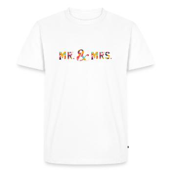 Mr. & Mrs. - Men's Premium Organic T-Shirt - white - Front - Nico (187cm)