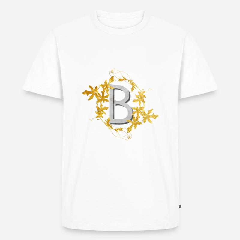 Initials2-B - Männer Premium Bio T-Shirt - Weiß