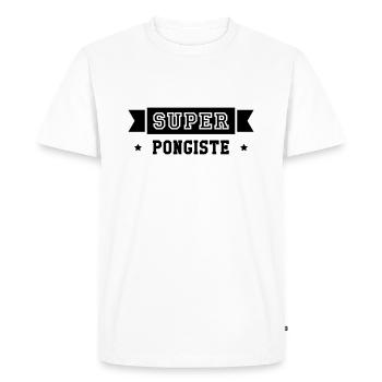 Tennis de table / Pongiste / Ping-pong / Ping pong - T-shirt Premium bio Homme - blanc - Devant - Nico (187cm)