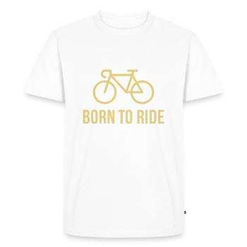 Born To Ride (Racing Bicycle / Bike) - Men's Premium Organic T-Shirt - white - Front - Nico (187cm)
