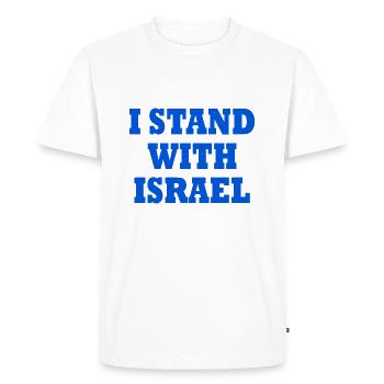 I Stand with israel - T-shirt Premium bio Homme - blanc - Devant - Nico (187cm)