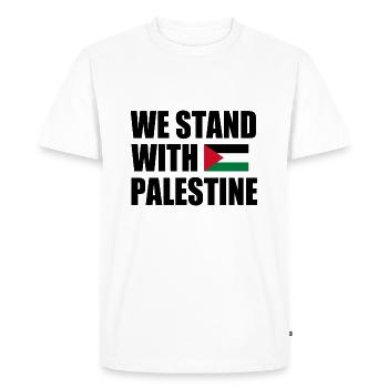 We stand with palestine - T-shirt Premium bio Homme - blanc - Devant - Nico (187cm)