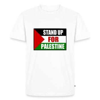 stand up for palestine - T-shirt Premium bio Homme - blanc - Devant - Nico (187cm)
