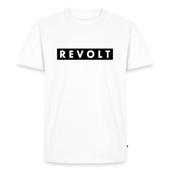 Revolt - Men's Premium Organic T-Shirt - white - Front - Nico (187cm)