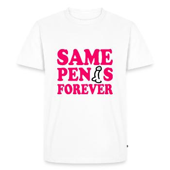 Same penis forever - T-shirt Premium bio Homme - blanc - Devant - Nico (187cm)