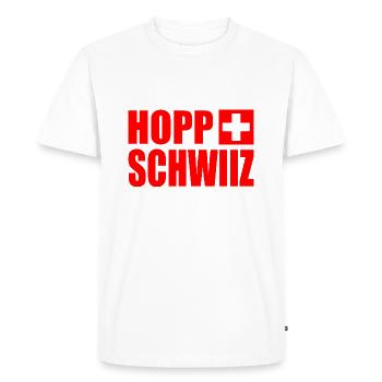 hopp schwiiz - T-shirt Premium bio Homme - blanc - Devant - Nico (187cm)
