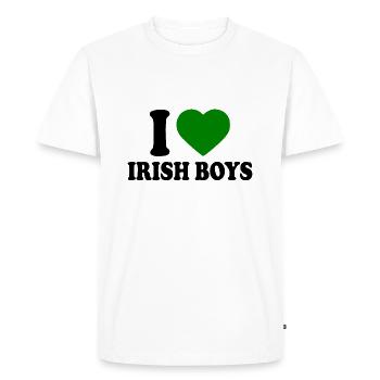 I love irish boys - Men's Premium Organic T-Shirt - white - Front - Nico (187cm)