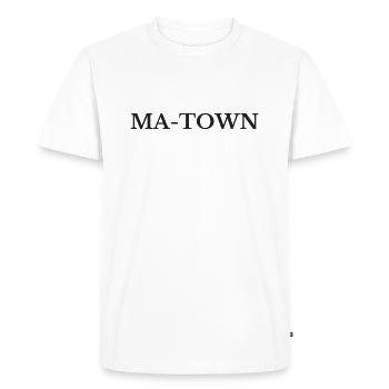 Mannheim, MA-Town - T-shirt Premium bio Homme - blanc - Devant - Nico (187cm)
