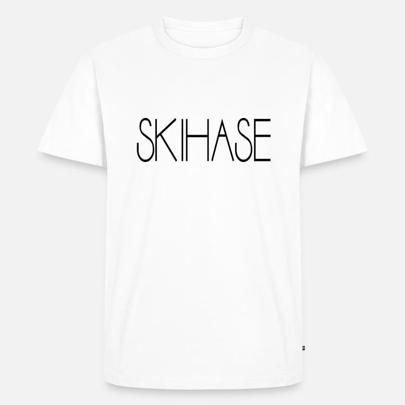 Skihase Skiing Geschenkidee - Männer Premium Bio T-Shirt - Weiß
