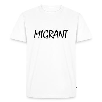 Migrant - T-shirt Premium bio Homme - blanc - Devant - Nico (187cm)