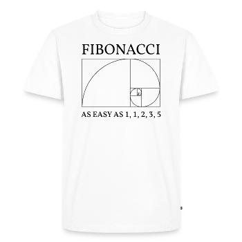 Fibonacci as easy as cadeau de l’enseignement des maths - T-shirt Premium bio Homme - blanc - Devant - Nico (187cm)
