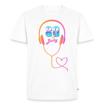 80's Baby Headphones Music Retro Party - T-shirt Premium bio Homme - blanc - Devant - Nico (187cm)