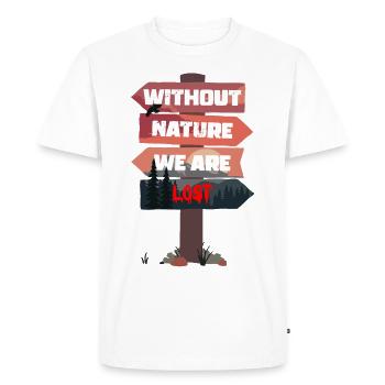 Nature's Compass: Our Guiding Light - Men's Premium Organic T-Shirt - white - Front - Nico (187cm)