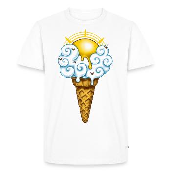 Sunny Ice Cream - Men's Premium Organic T-Shirt - white - Front - Nico (187cm)