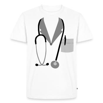 CORONA DOCTOR mask face mask - Men's Premium Organic T-Shirt - white - Front - Nico (187cm)