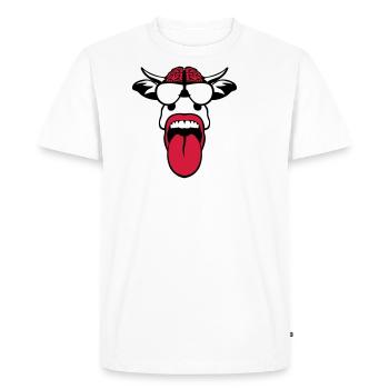 Brain Brain Bezel Tongue Shoots Brain - Men's Premium Organic T-Shirt - white - Front - Nico (187cm)