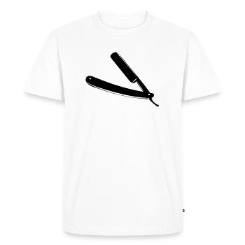 Un rasoir pour la barbe - T-shirt Premium bio Homme - blanc - Devant - Nico (187cm)
