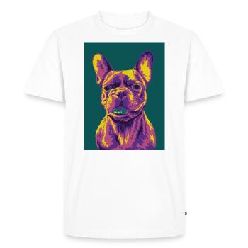 French Bulldog - T-shirt Premium bio Homme - blanc - Devant - Nico (187cm)