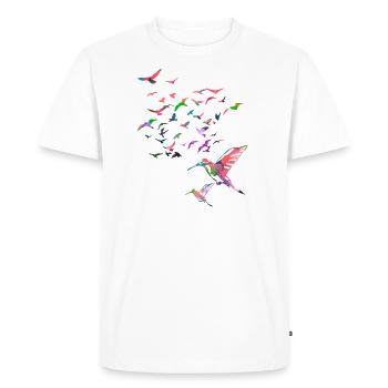 oiseaux, colibri, essaim, graffiti, illustration, oiseau - T-shirt Premium bio Homme - blanc - Devant - Nico (187cm)