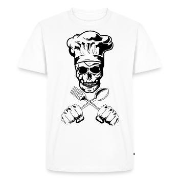 Cuisine cuisine Cuisine Restaurant - T-shirt Premium bio Homme - blanc - Devant - Nico (187cm)