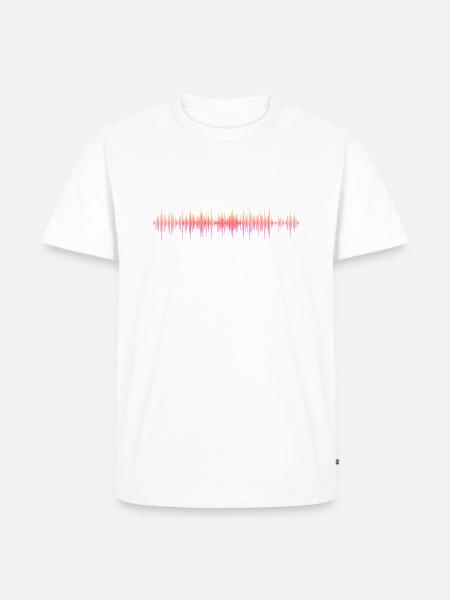Schallwellen - Männer Premium Bio T-Shirt - Weiß