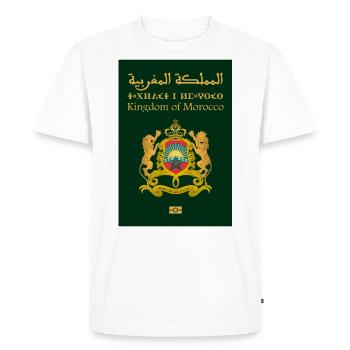 Passeport Marocain - T-shirt Premium bio Homme - blanc - Devant - Nico (187cm)